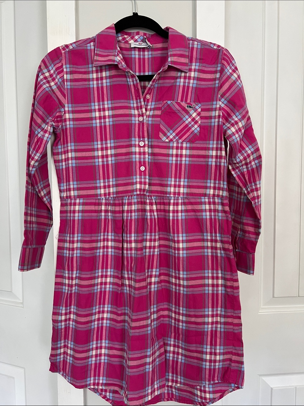 Vineyard Vines Kids Pink Plaid Button-Front Plaid Dress
